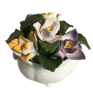 Aynsley February Crocus Flower Arrangement Hand Painted Fine Bone China Orig Box
